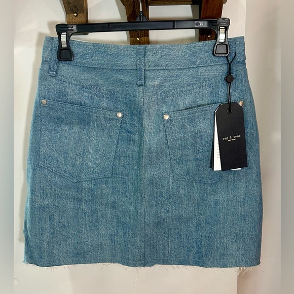 NWT Rag & Bone Two Tone Double Blue Denim Jean Moss Skirt 26 - Picture 5 of 15